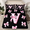 thumbnail image 2 of Castle Fairy Personalized Initial 4pcs Bed Sheets,Dreamy Princess King Sheets,Black Pink Super Cozy Sheet Set,Lightweight Kawaii Room Decor, 2 of 7