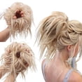 thumbnail image 2 of Xiao Hua Messy wig and hair accessory, 1 piece of 5.9 * 5.12 * 3.94-inch fluffy textured wavy hair loop, pre fluffy headband style elastic band wig hair loop, grey, 2 of 2
