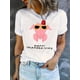 thumbnail image 1 of Camiseta deportiva informal y sencilla de manga corta con cuello redondo y estampado de pavo para mujer, cómoda y de moda, ideal para vacaciones de verano. Camiseta deportiva de ocio., 1 of 7
