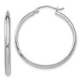 thumbnail image 1 of 14k White Gold Hoop Earrings Round, 1 of 8