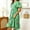 Green, variant on QUNYINEY Floral Womens Dresses Summer Short Sleeve A Line Midi Sundress Loose Fit Ruffle V Neck Flowy Casual Dresses
