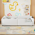 thumbnail image 2 of Euroco Upholstered Twin Size Platform Bed,Floor Daybed with USB Charging Station for Kids and Toddler, 2 of 10