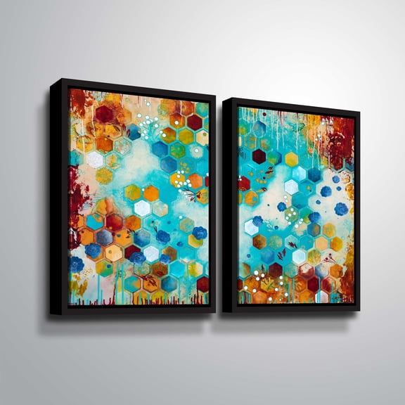 Artwall Scattered, 2 Piece Floater Framed Canvas Set by Heather noel Robinson