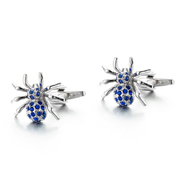 Longcreek Spider Cufflinks for Men, Rhinestone Crystal Spider Cufflinks, Viking Animal Spider Cuff Links, Spider Shirt Tuxedo Cufflinks, Punk Cufflinks French Cufflinks, Party Wedding Cufflinks