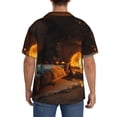 thumbnail image 3 of Fotbe Cozy Tree Hole Cabin Camisa Estampada de Manga Corta para Hombre, Casual de Verano, Estilo Playero, Sin Arrugas-3X-Large, 3 of 5