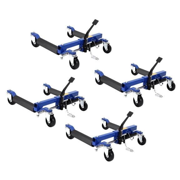 Heavy Duty Hydraulic Car Wheel Dolly Jack Set – 6000LBS Capacity, Foot Pedal & Twin Rollers, Ideal for Vehicle Repair, Tire Change, Easy Car Moving – Blue 2 Pairs