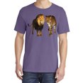 thumbnail image 2 of Wild Bobby, Wild African Lion and Cheetah, Animal Lover, Garment-Dyed Washed Look Short Sleeve T-Shirt, Purple, X-Large, 2 of 3