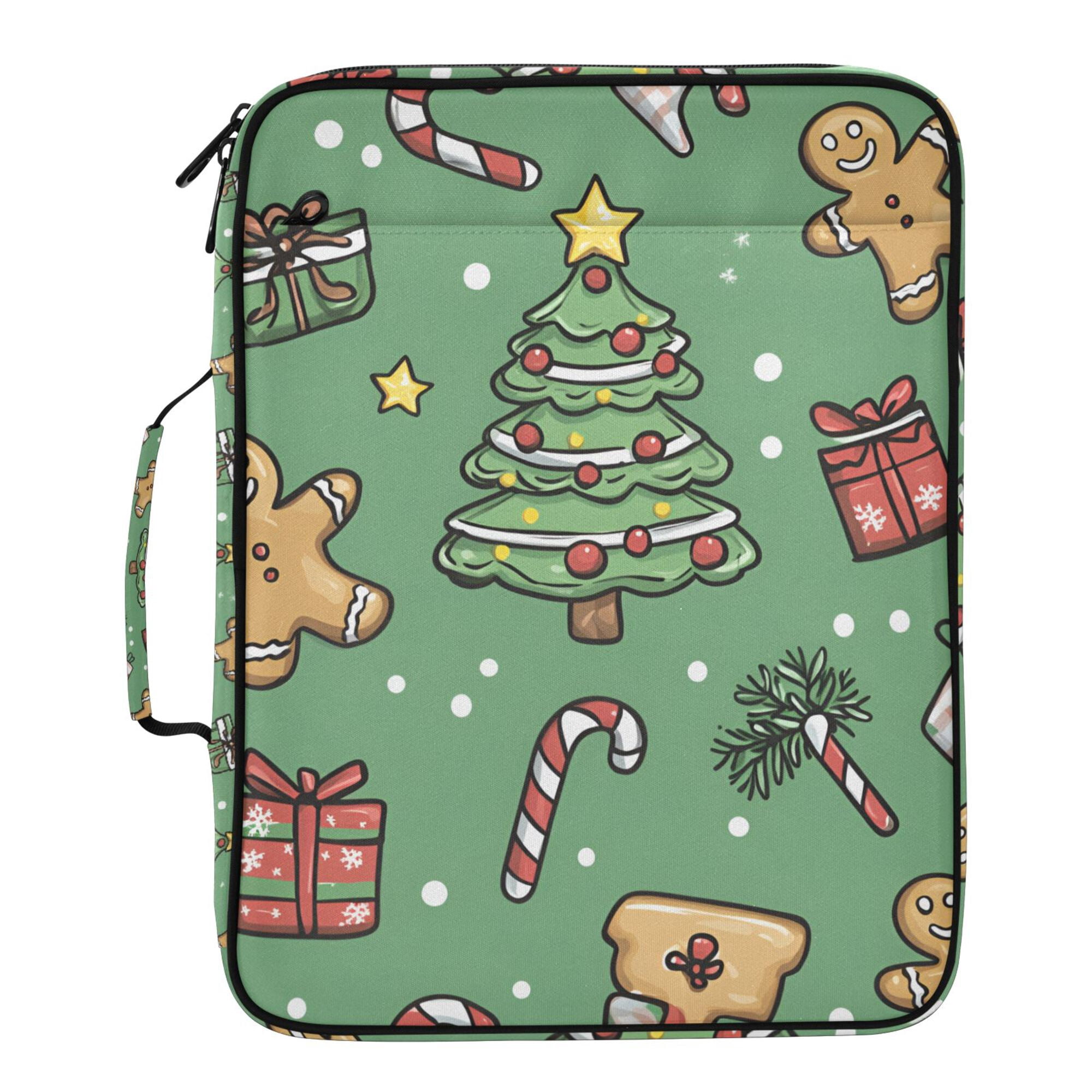 FORMRS Accordion File Folder A4 Size 7-Pocket Expanding Document Organizer Bag with 3 Ring Binder, Christmas Cookies