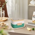 thumbnail image 4 of 3-Compartment Bento Box with Fork & Spoon - Leakproof Plastic Lunch Container for Adults, Meal Prep Containers with Portion Control, Food Grade Microwave & Dishwasher Safe Lunch Box for Office, 4 of 5