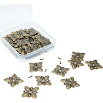 Decorative Tacks 50pcs Diamond and Petal Shape Upholstery Tacks Furniture Nails Pins Upholstery Tacks Decorative for Furniture Cork Board or DIY Project