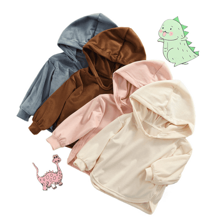 

Toddler Sweatshirt Kids Baby Hoodie Boys Girls Pullovers Spring Fall Solid Color Knitted Long Sleeve Hooded Top Joggers 0-5Y
