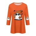 thumbnail image 6 of Trgacdwlo Halloween Shirts for Women 3/4 Length Sleeve Funny Pumpkin Ghost Women's Crew Neck Shirts Ghost Graphic Spooky Fall Women's Tunics S, 6 of 7
