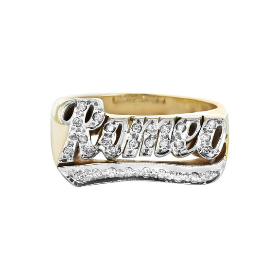 14K Diamond Gold Name Ring | Appx. 14.8 Grams