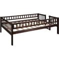 thumbnail image 3 of Churanty Full over Full over Full Triple Bunk Bed for Kids with Slide, Espresso, 3 of 10