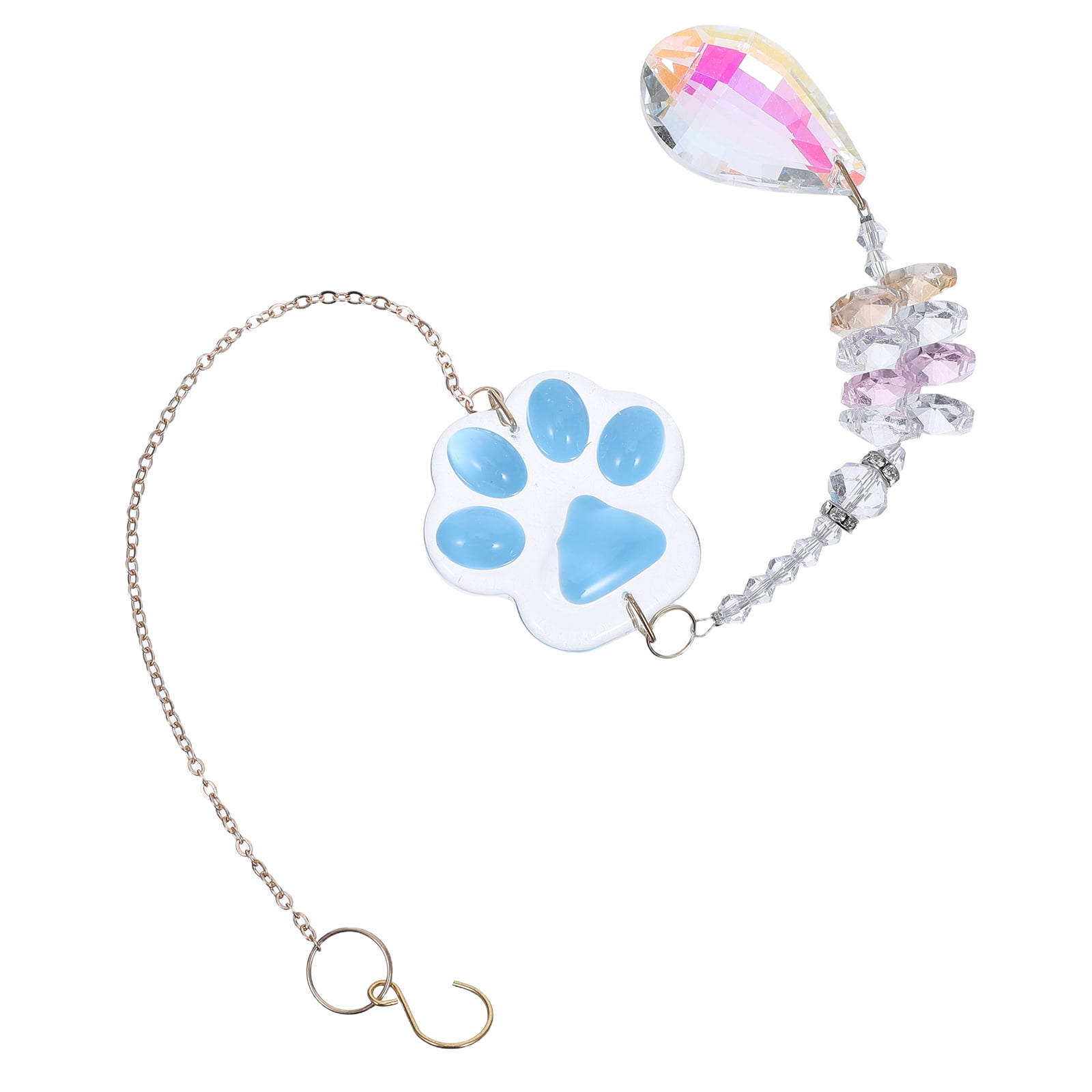 COOPHYA Sky Paw Print Pet Memorial Crystal Wind Chimes Outdoor Garden Decoration