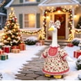 thumbnail image 3 of ICQOVD Christmas Plaid Lace Porch Goose Costume Set,Holiday Dress Outfit for Goose Statue,Outdoor Yard Garden Decor, 3 of 9