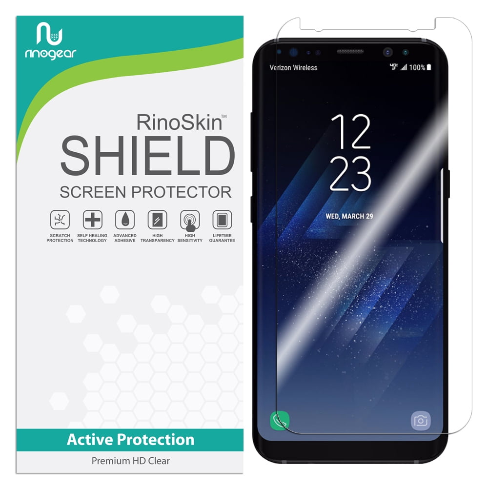 RinoGear Screen Protector for Samsung Galaxy S8 Plus Case Friendly Accessories Flexible Full Coverage Clear TPU Film