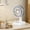 White, variant on Floleo Foldable Makeup Mirror Fan with LED Light, USB Rechargeable Portable Desktop and Neck Hanging Fan, 3-Speed Quiet Personal Fan for Dorm, Office, and Travel