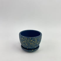 DAYU Flower pots,Modern Plant Pots Set, 8 inch Plastic Planters for Indoor Plants, Stylish Flower Pots with Drainage Holes and Saucers for House Plants and Flowers, Blue