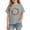 Gray, variant on Girls Summer Tops, Girls Tops, Vacation Arrow Print Short Sleeve Cotton Top Casual Summer Gray 7-8 Years