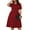 Wine Red, variant on POSESHE Women's Plus Size Summer Dress, Short Sleeve Round-Neck Short Party Dress with Pockets