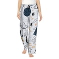 thumbnail image 2 of Picia Cartoon Planets Womens Soft Woven Cotton Elastic Waistband Sleep Pajama Pant Lounge Sleep Pant With Pockets And Drawstring-Medium, 2 of 9