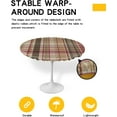 thumbnail image 2 of Round Table Cover 45-54 Inch, Waterproof Reusable Table Cloth Round Fitted Vinyl Tablecloth with Elastic Edged for Parties Outdoors, Autumn Vintage Plaid Brown, 2 of 4