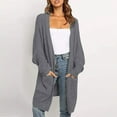 thumbnail image 2 of Women's Cardigans Casual Open Front Solid Color Knit Dolman Sleeves Sweater Oversized Long Sleeve Fall Outwear, 2 of 4