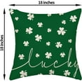 thumbnail image 6 of St Patricks Day Pillow Covers 18x18 Green White Clover Decor Throw Pillows Case for Couch Lucky Shamrocks Spring Indoor Outdoor Decorative Cushion Case for Sofa Bed Decorations Set of 2, 6 of 6