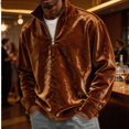 thumbnail image 2 of Frnrwgo Velvet Sweatshirt for Men Shiny Quarter Zip Stand Collar Long Sleeve Loose Fit Fall Winter Casual Party Top, 2 of 9