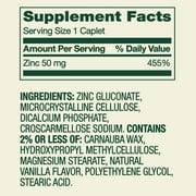 (3 pack) Spring Valley Zinc Dietary Supplement Caplets for Immune Health, 50 mg, 200 Count