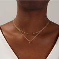 thumbnail image 2 of Women's 14K Gold Plated Letters A-Z Pendant Necklace Small Initial Necklace Personalized Alphabet Layered Neckla, 2 of 6