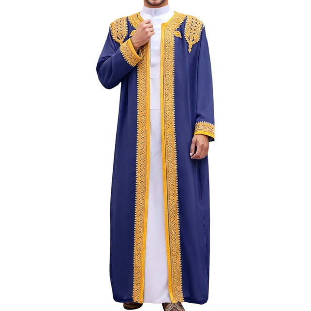 Men's Modern Middle Robe Thobe for Daily Wear – Long Sleeve Kaftan Tunic for Relaxed Comfort and Everyday Style