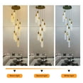 thumbnail image 4 of Modern High Ceiling Crystal Chandelier Adjustable Long Attic Pendant Light, 4 of 20