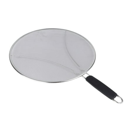 

33cm Kitchen Oil Proofing Lid Filter Frying Pan Cover Stainless Steel Splatter