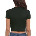 thumbnail image 4 of HDE Women's Heart Cut Out Crop Top Short Sleeve T Shirt Black - M, 4 of 6