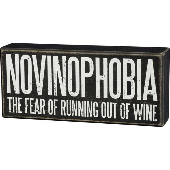 Primitives by Kathy Classic Box Sign, 8" x 3.5", Novinophobia