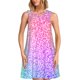 thumbnail image 1 of Easygdp Colorful Glitters para Vestido Transpirable de Mujer, Vestido Suelto de Manga Corta con Pliegues y Bolsillos para el Verano, 1 of 7