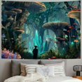 thumbnail image 2 of Creowell  Enchanted Forest Tapestry Mushroom Plant Fairy Tale Tree Jungle Landscape Wall Hanging Living Room Bedroom  40x30inch, 2 of 6