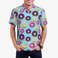 thumbnail image 3 of Rocae Donuts for Men's Short Sleeve Polo Shirt, Quick Drying Performance Moisture Wicking Sports Men's Golf Shirt 4X-Large, 3 of 9