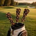 thumbnail image 3 of Yuyamidu Pumpkins Golf Club Head Covers Moon Star PU Leather Golf Club Cover for Driver Fairway Woods Hybrids, Halloween Decor, 3 of 8