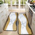 thumbnail image 4 of Kitchen Rugs Sets Of 2,Blue Marble Gold Wave Pattern Anti Fatigue Kitchen Mat Rugs Non Slip Washable,Decorative Kitchen Floor Mats for Kitchen,Sink,Laundry,17"x47"+17"x47", 4 of 5