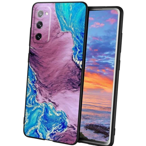 Compatible with Samsung Galaxy A02S(US Model) Phone Case, Blue Marble 41 Case Men Women, Flexible Silicone Shockproof Case for Samsung Galaxy A02S(US Model)