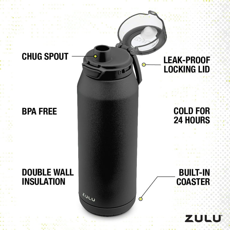 Zulu Swift 32oz Stainless Steel Water Bottle, Black - Walmart.com