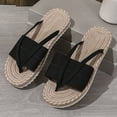thumbnail image 6 of Mepaouo Womens Slip on Flip Flops Strappy Summer Gladiator Flat Sandals Linen Beach Walking Shoes, 6 of 8