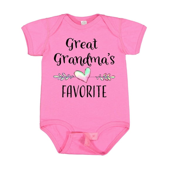 Inktastic Great Grandmas Favorite Heart Great Grandchild Boys or Girls Baby Bodysuit