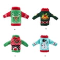 thumbnail image 3 of Bewildely Navidad tejer botella de vino muñeco de nieve guirnalda cubierta ropa cocina de cena para Año Nuevo suministros para arreglos de Kits de decoración para fiestas Muñeco de nieve, 3 of 6