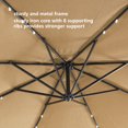 thumbnail image 5 of Patio Umbrella with Led Lights, 10FT Solar LED Offset Outdoor Umbrella, Hanging Cantilever Market Patio Umbrella with Crank, Cross Base, Backyard Offset Umbrella for Garden Pool Deck, 32LED, 5 of 7