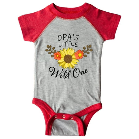 

Inktastic Opa s Little Wild One with Beautiful Sunflower Gift Baby Boy or Baby Girl Bodysuit
