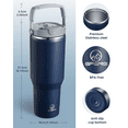 thumbnail image 3 of 30 oz Tumbler with Handle, Water Bottles with Straw Lid, Insulated Stainless Steel Travel Mug Cup Holder Friendly, Keep Drinks Cold or Hot for 48+ Hours, 3 of 7